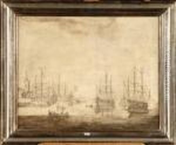 Voiliers De Haut Bord Ancres Dans Un Port Hollandais - view 1