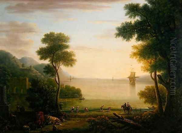 Classical landscape with figures and animals, Sunset, 1754 - view 1