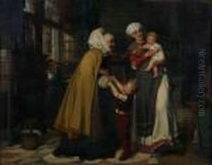 Huiselijk Tafereel by Jan Antoon Neuhuys