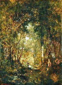 In the Wood at Fontainebleau by Theodore Rousseau