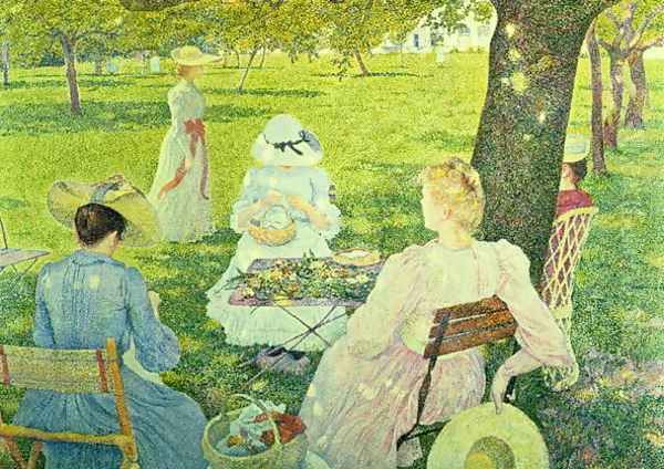 Family in the Orchard, 1890 by Theo van Rysselberghe