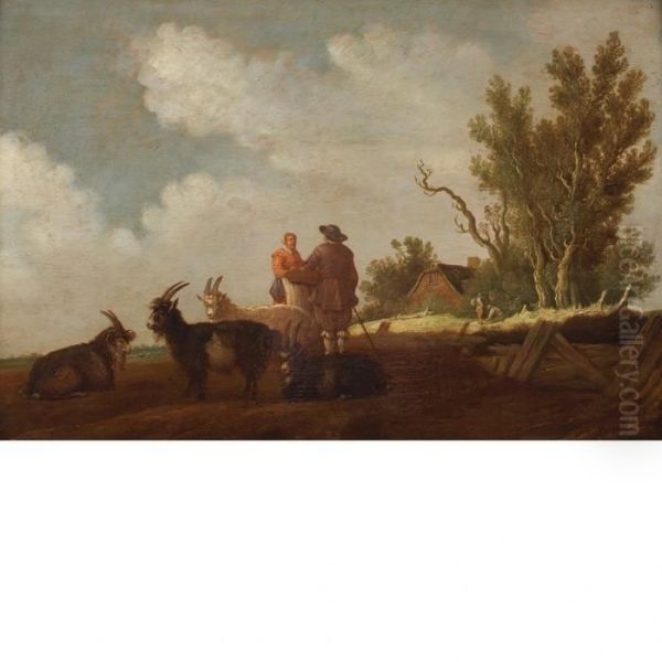 Landscape With Figures Near A Cottage - view 1
