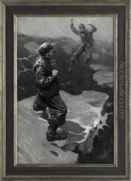 Two Men On An Ice Flow - view 1