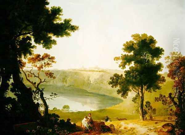 View of the Castel Gandolfo and Lake Albano, c.1754 - view 1