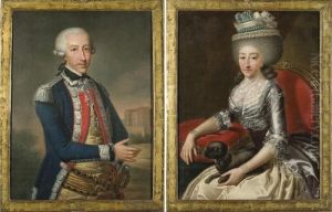 Ritratto Di Vittorio Amedeo Iii 
Re Di Sardegna ; Ritratto Di Maria Antonia Borbone Regina Di Sardegna by Giovanni Panealbo