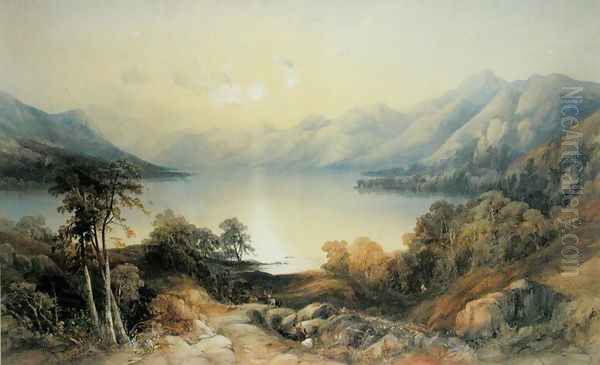 Deer by a Sunlit Lake - view 1