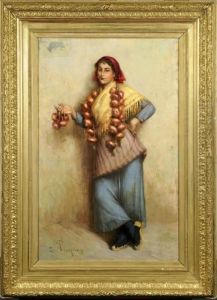 La Marchande D'oignons by Edouard Jerome Paupion
