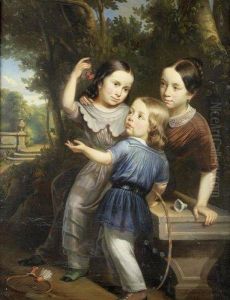 Enfants Dans Un Parc by Adolphe-Antoine Perrot