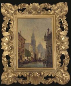 A Venetian Canal With River Traffic, A Cappriccio