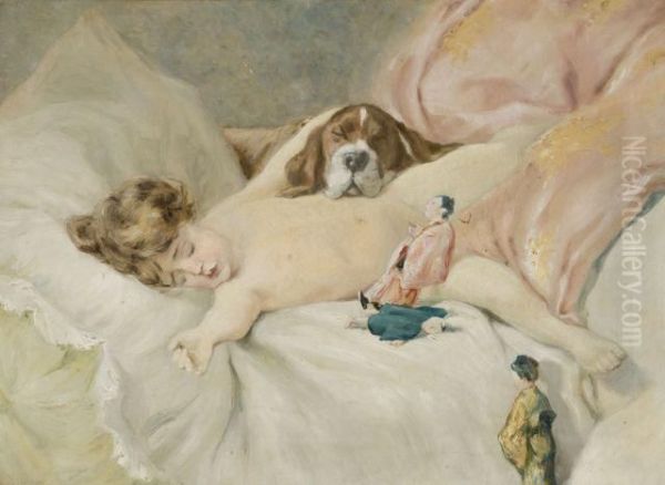 Enfant Et Chien Endormis - view 1