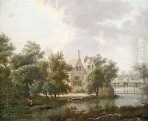 Hollandische Kanallandschaft Mit Einem Gehoft by Anthonie Daniel Prudhomme