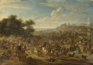 Battle near a Bridge by Adam Frans van der Meulen