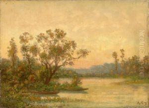 Abendliche Impressionistische Flusslandschaft