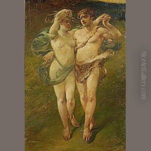 A Bacchanalian Couple by Emile Renard