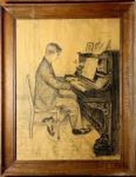 Interieur Met Man Achter Piano - view 1
