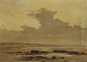 Gulls On A Beach; And Another Similar by P.E. Rischgitz