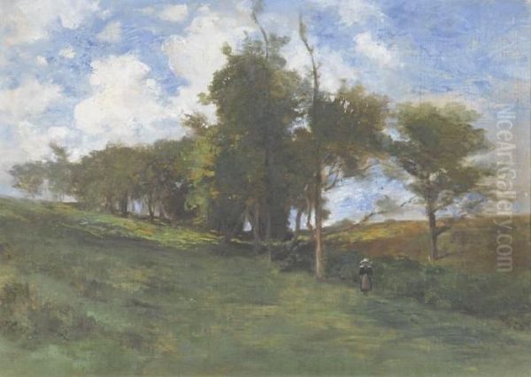Sommerliche Wiesenlandschaft Mit Trachtenfrau - view 1