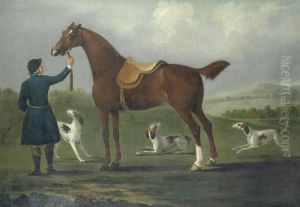 A Huntsman With His Horse And Three Hounds, In An Open Landscape by Richard Roper