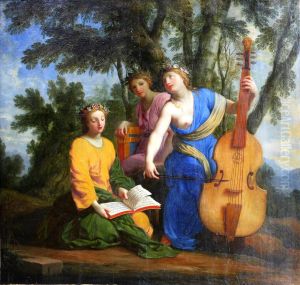 The Muses Melpomene Erato and Polymnia by Eustache Le Sueur