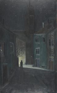 Nachtliche Strassenszene by Willy Roth