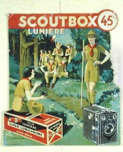 Poster advertising the Scoutbox camera Poster advertising the Scoutbox camera