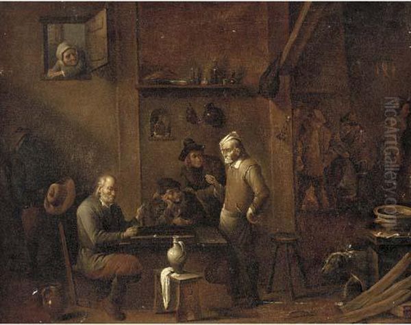 Boors Smoking And Gaming In An Inn - view 1