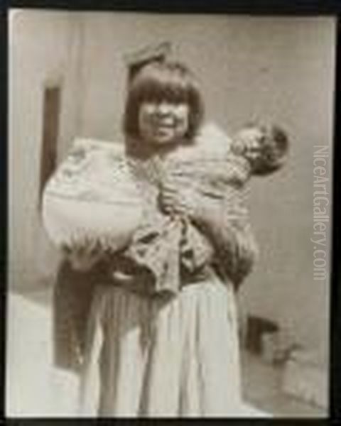 Woman With Sleeping Child - view 1