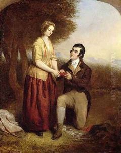 The Parting of Robert Burns and his Mary 1844 by Charles Lucy