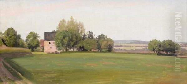 Ebene Landschaftspartie Mit Gehoft - view 1
