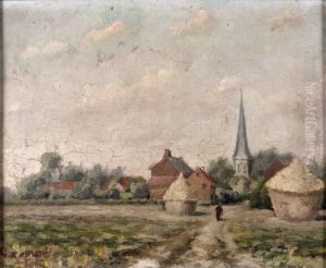 Paysage Aux Meules Et Au Clocher