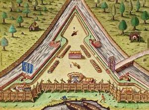Fort Caroline by Jacques le Moyne de Morgues