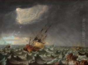 Fartyg I Storm by Johan Tietrich Schoultz