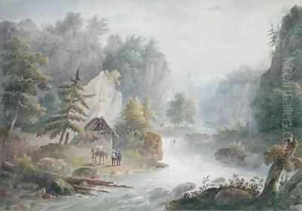 Mountainous Landscape with a Torrent - view 1