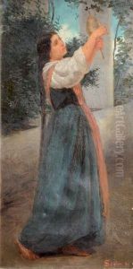 La Fileuse by Emile ( Jean Baptiste Philippe) Bin