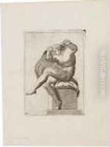 Nudo Seduto Con Drappo E Ghirlanda by Adamo Scultori