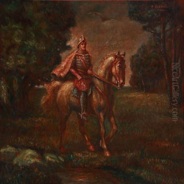 A German Knight On Horseback - view 1