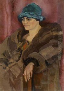 Woman In A Green Hat by Olga Slomszynska Slom