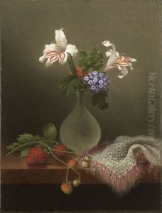 A Vase Of Corn Lilies And Heliotrope by Martin Johnson Heade