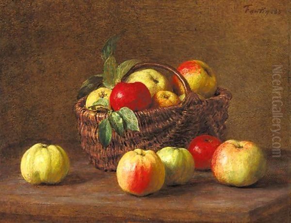 Apples in a Basket on a Table - view 1