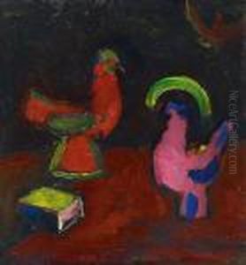 Stilleben Mit Tierfiguren Und Einem Buch Stilleben Mit Tierfiguren Und Einem Buch
