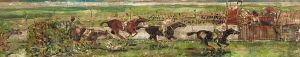 The Home Strait, Dieppe Racecourse by Arthur Haythorne Studd
