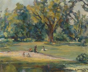In The Prater by Egge (eugen) Sturm-Skrla