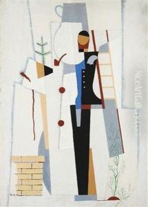 A Chimney Sweep And A Snowman by Jindrich Styrsky