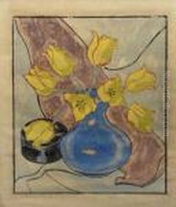 Tulpen In Blauer Vase Tulpen In Blauer Vase
