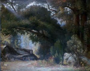 Charbonnier En Foret De Fontainebleau by Jules Thepaut