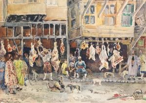 Toche Scene De Boucherie, Fete Du Tabernacle by Charles Toche
