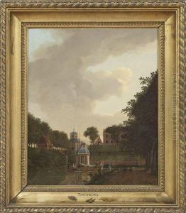 A View Of The Witte Vrouwenpoort With The Suikerhuis, Utrecht by Gerrit Toorenburg