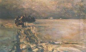 Sledging by Alfred Wierusz-Kowalski