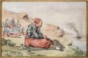 Personnages Sur La Plage by Antonie Trachel
