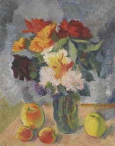 Flowers And Apples by Nikolai Andreevich Tyrsa